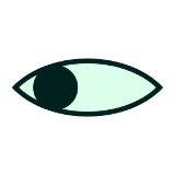 Ícone de um olho, olhando para o lado