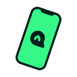 Ícone de um celular com a logo da Quero Lar
